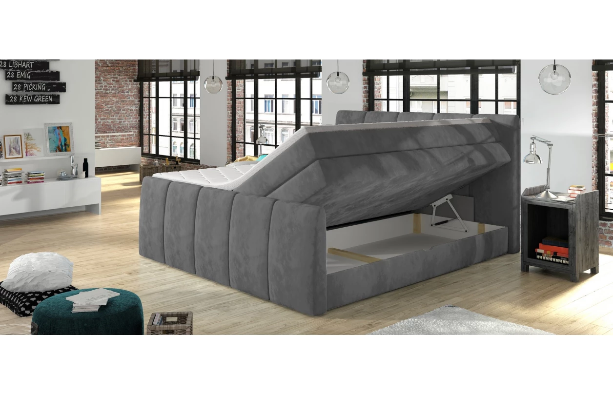 Posteľ boxspring Fresco 180x200 cm, modrá látka 13