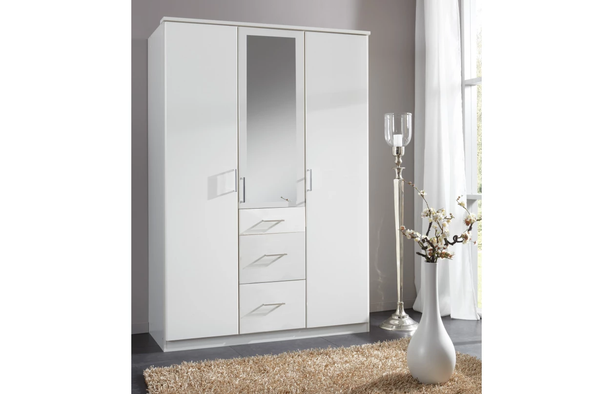 Šatníková skriňa bez zrkadla Click, 91 cm, biela/dub sonoma 34