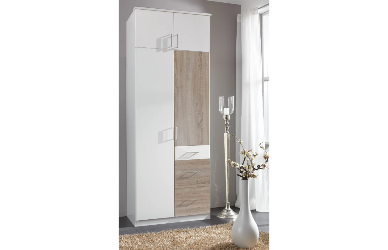 Rohový skriňový nadstavec Click, biely 37