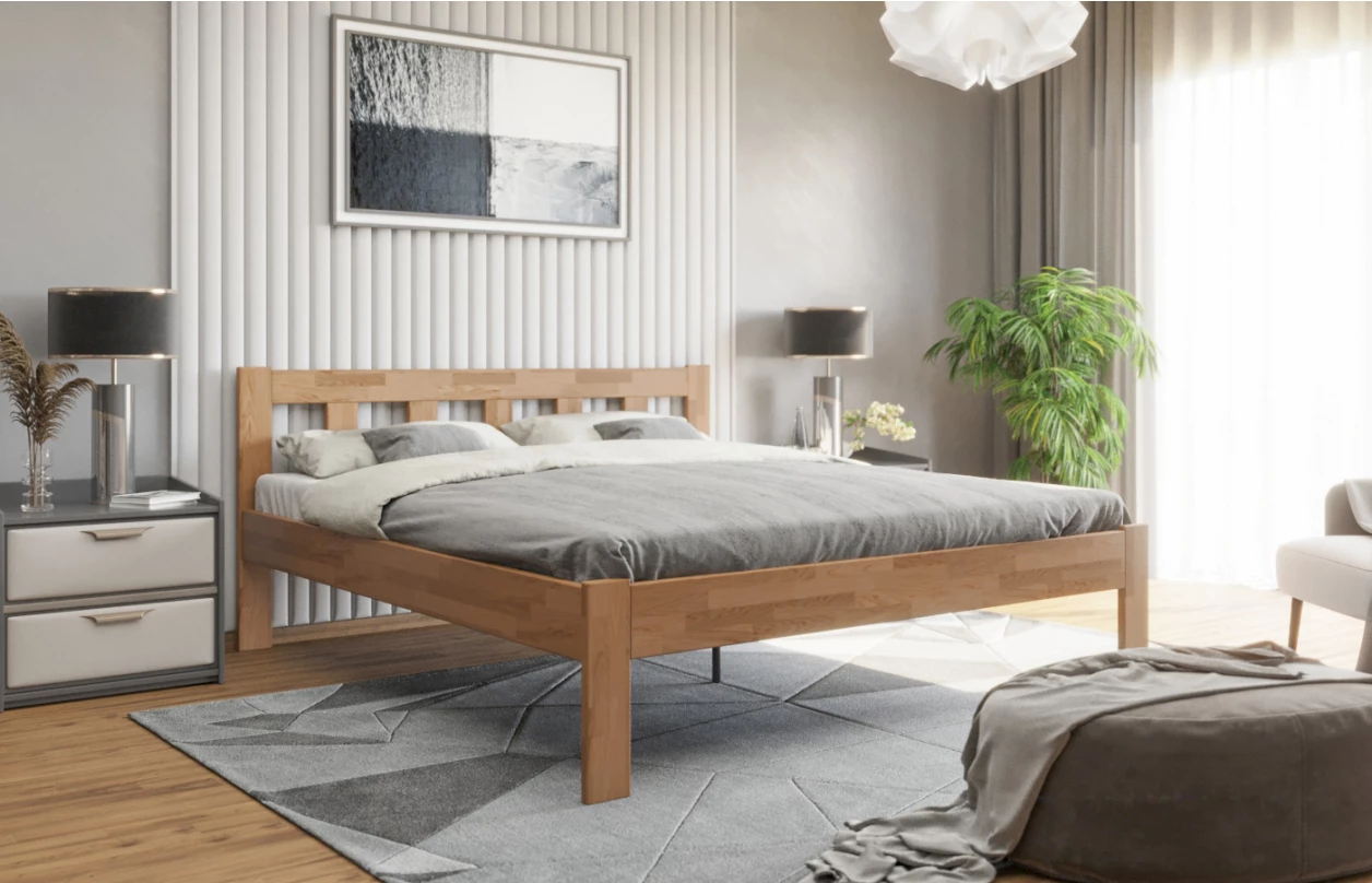 Manželská posteľ Tema 180x200 cm, prírodný buk 5