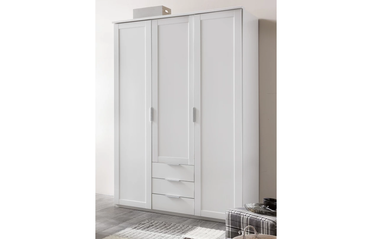 Šatníková skriňa Nadja, 135 cm, biela/zrkadlo 15