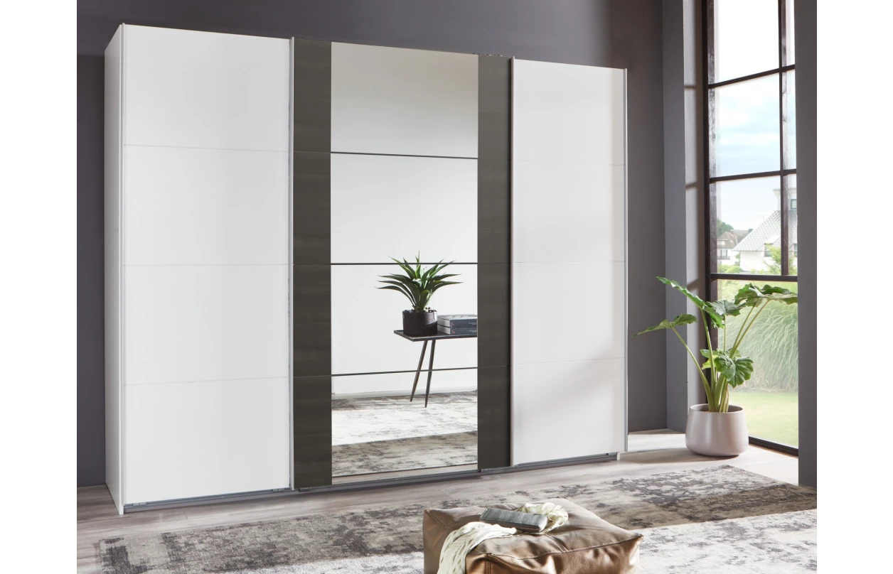 Šatníková skriňa Bern, extra šírka 360 cm/extra výška 236 cm, biela 2
