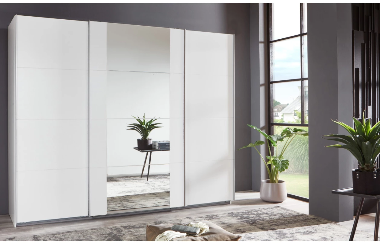 Šatníková skriňa Bern, šírka 270 cm/výška 208 cm, biela 8