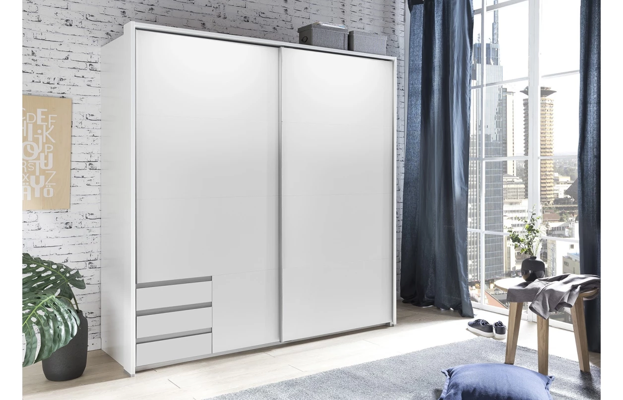 Paspartový rám k šatníkovej skrini Emden, 228 cm, biely 8
