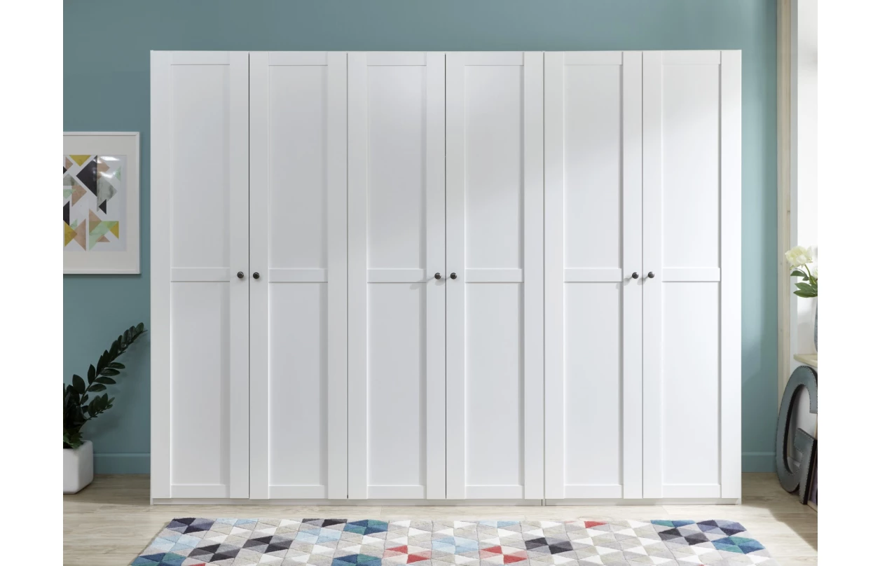 Šatníková skriňa New York D, 90 cm, biela / biely lesk 12