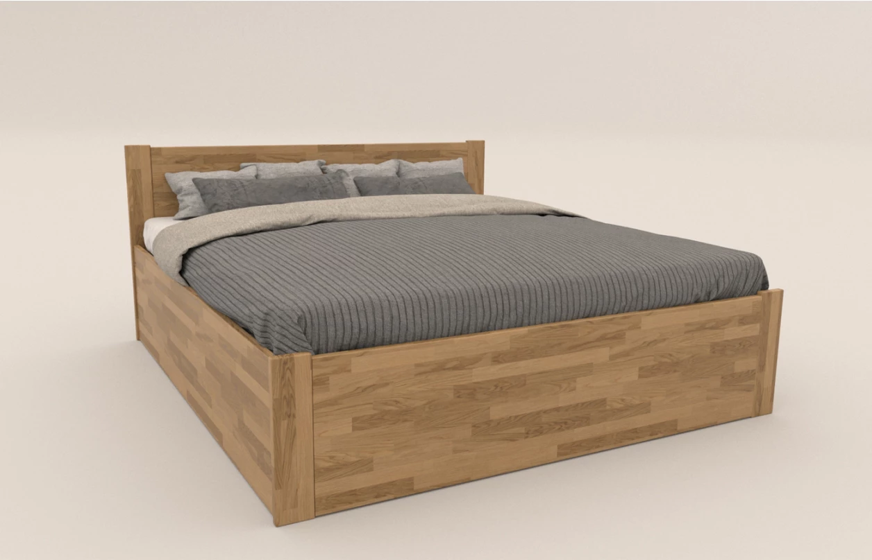 Posteľ s úložným priestorom Fava Box 180x200 cm, šedý buk 1