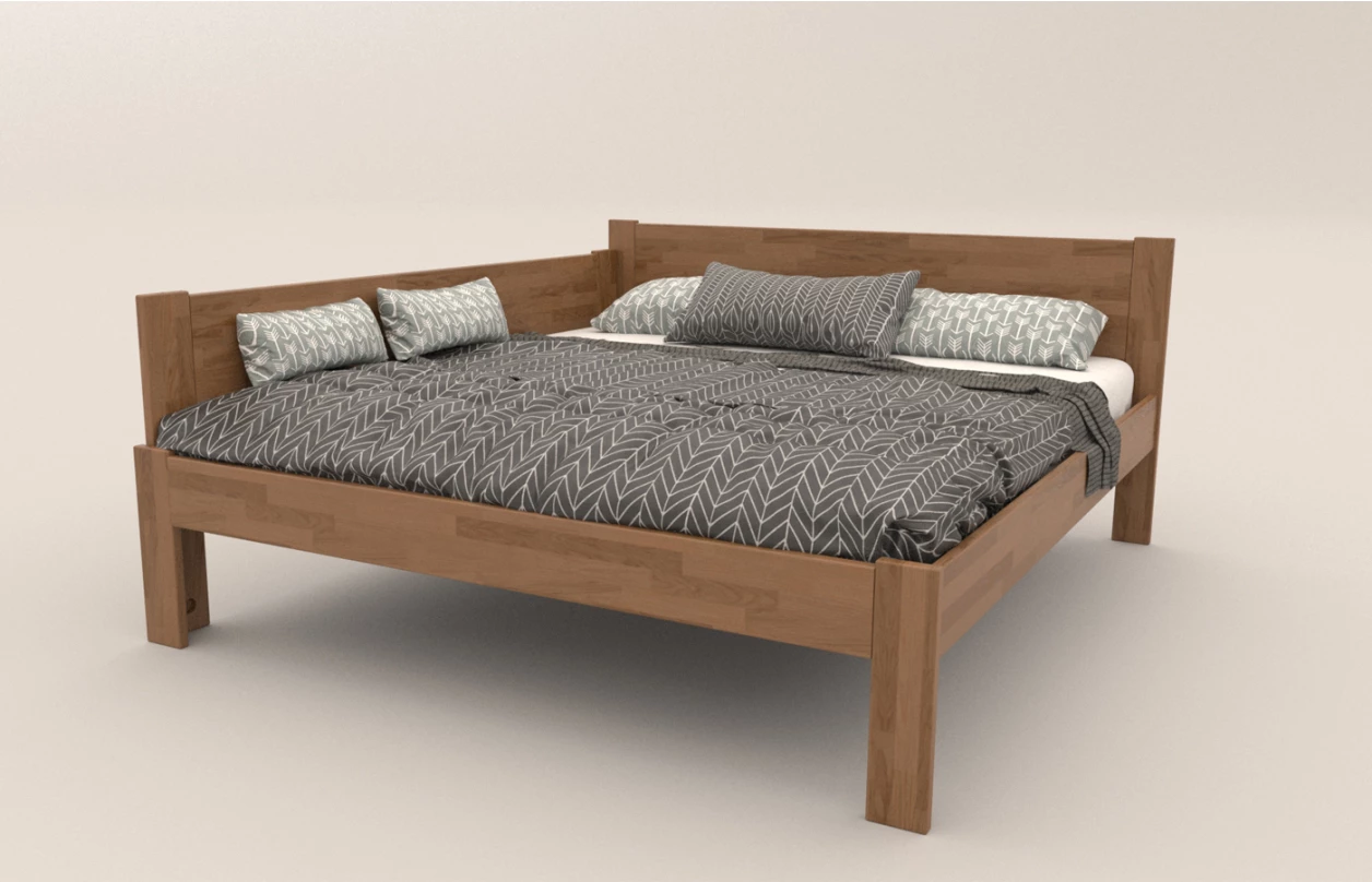 Rohová posteľ so  zástenou vľavo Fava L 180x200 cm, bieleny buk 1