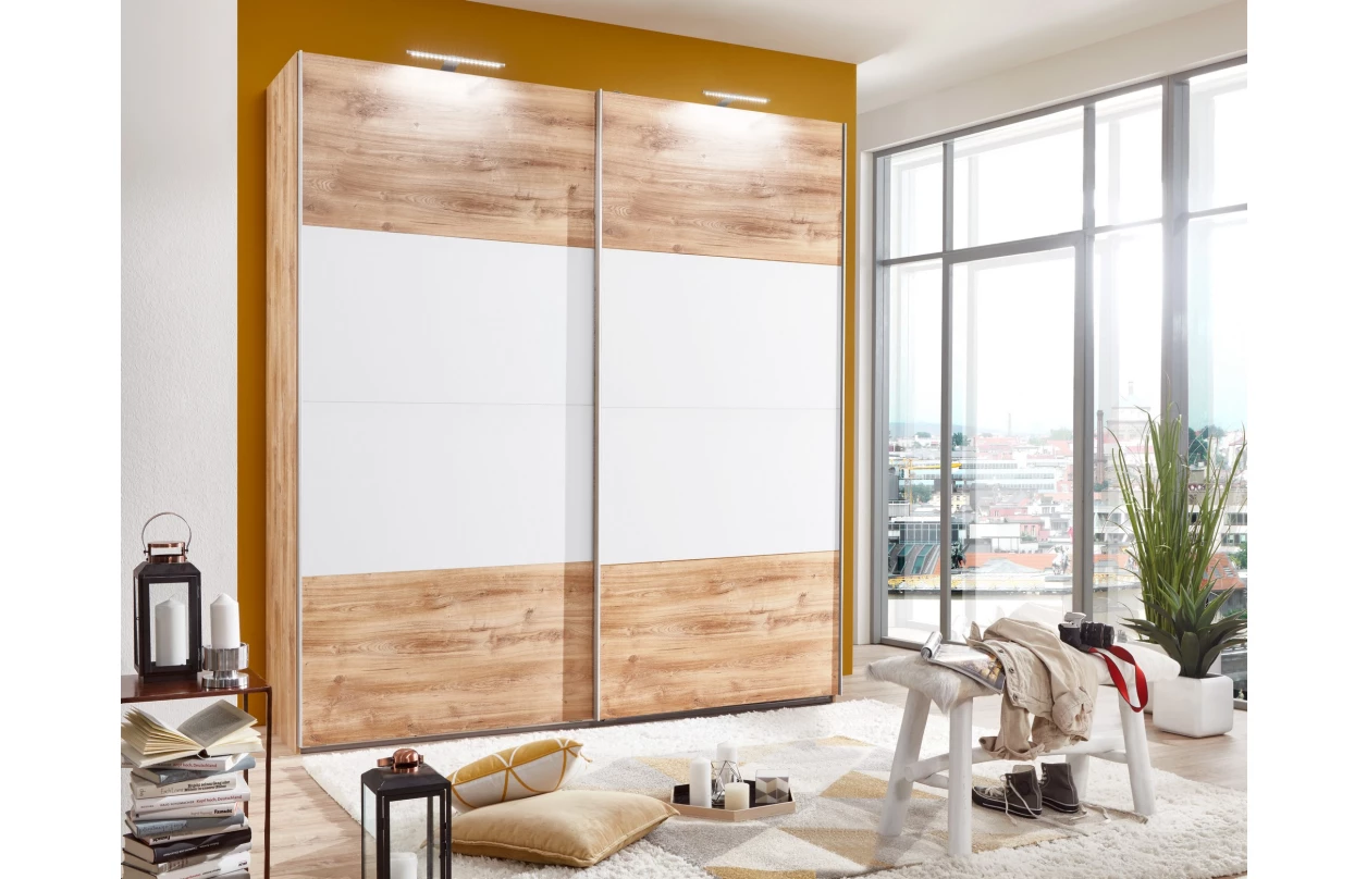Posuvné dvere ku korpusu skrine šírky 225 cm Easy Plus,  doskový dub 34