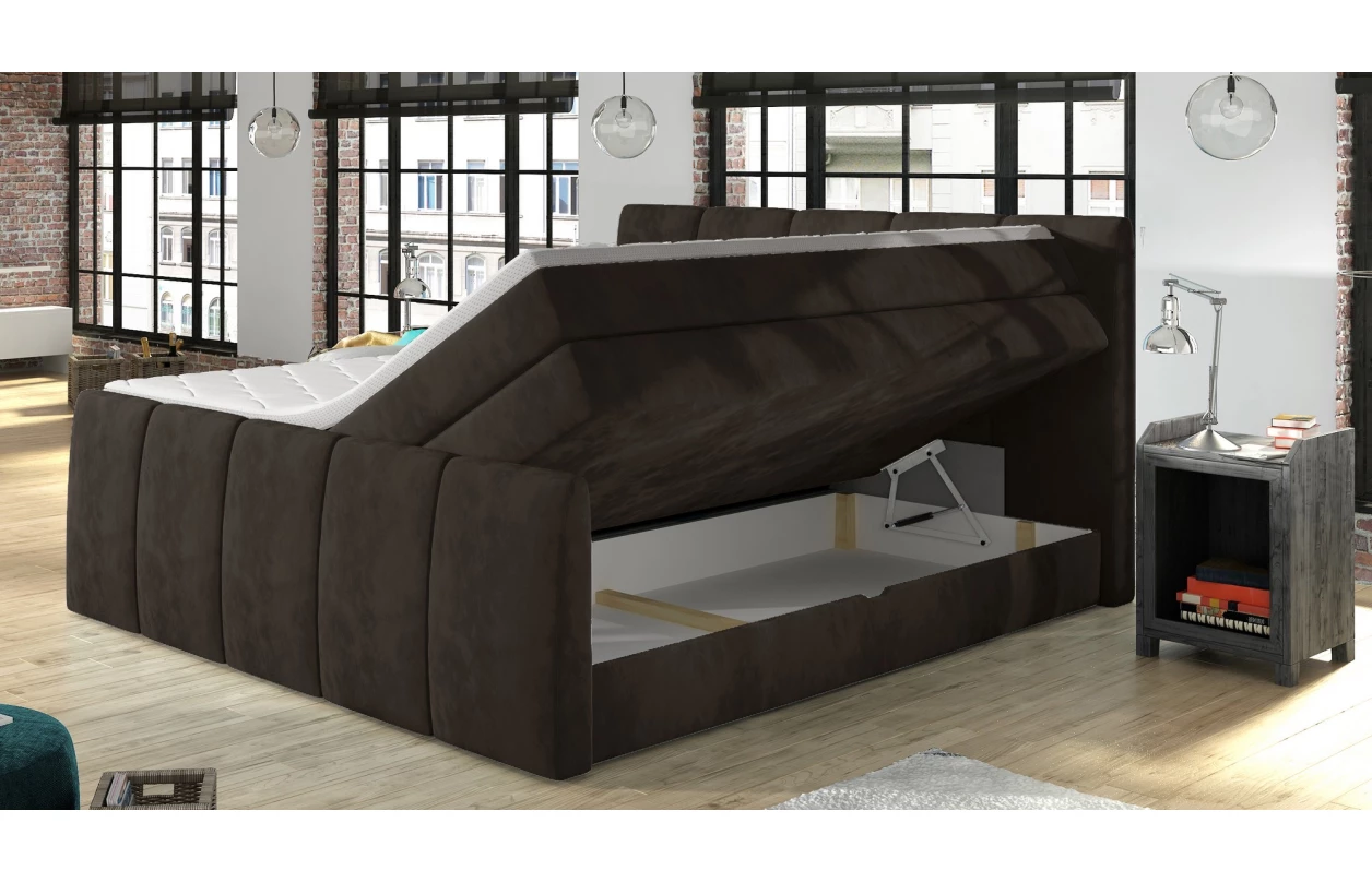 Posteľ boxspring Fresco 180x200 cm, béžová látka 9