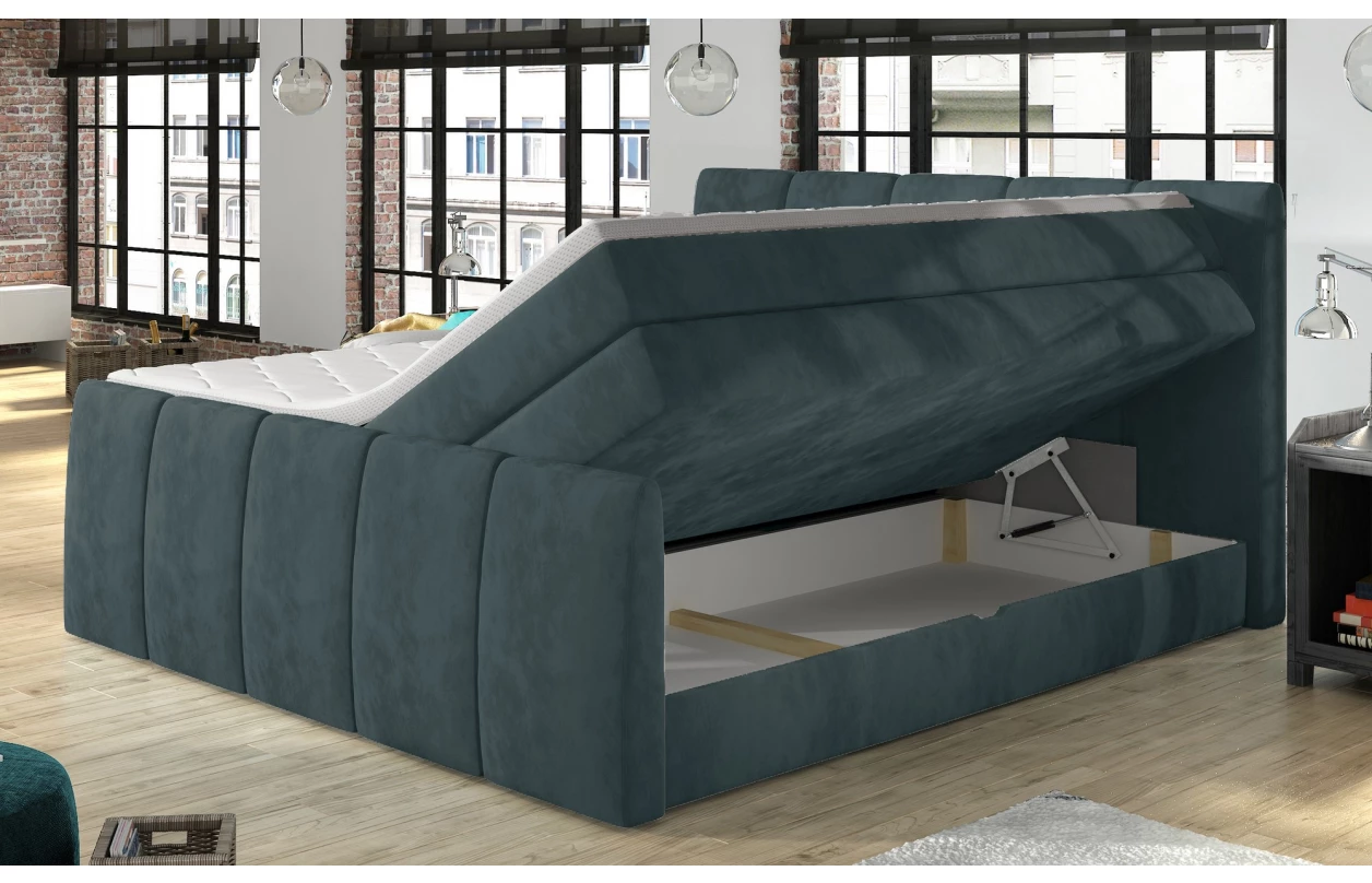 Posteľ boxspring Fresco 180x200 cm, svetlo hnedá látka 11