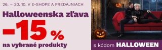 Halloweenska zľava 15 % na vybrané produkty