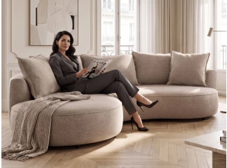 Rohová sedačka Sana, béžová látka, ľavý roh