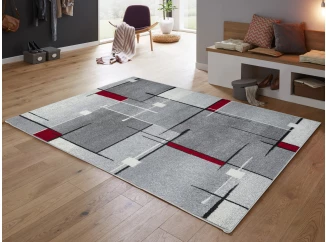 Koberec Thales 80x140 cm, šedo-červený