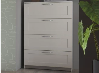 Komoda se zásuvkami Leporelo 78 cm, biela mat
