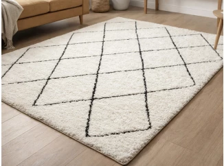 Koberec Ideal Shaggy 120x170 cm, diamant krémový/čierny