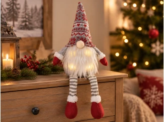 Vianočná dekorácia LED škriatok, 27 cm