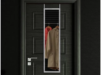 Závesné zrkadlo na dvere Bea 30x120 cm, strieborné