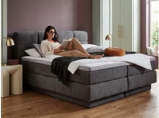 Posteľ boxspring Portage 160x200 cm, antracitová látka