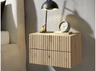 Nástenný nočný stolík s 2 zásuvkami Taboni, dub artisan