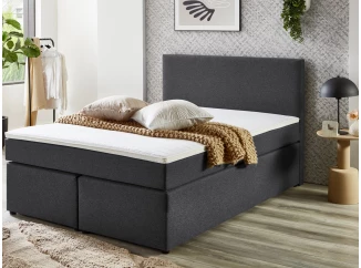 Postel boxspring Aston 140x200 cm, antracitovo šedá látka