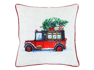 Obliečka na vankúš Vianočné auto, 45x45 cm