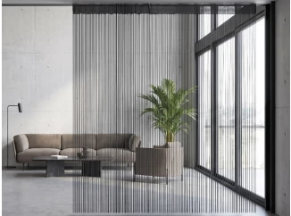 Šnúrkový záves/záclona Hammer 90x245 cm, čierna