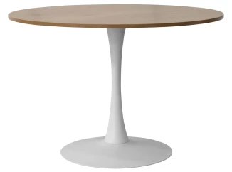 Okrúhly jedálenský stôl Ronduel, 110 cm, biely/dub