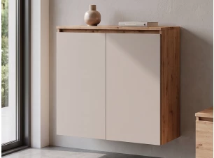 Nástenná skrinka Asko Living, 75 cm, dub artisan/béžová kašmír