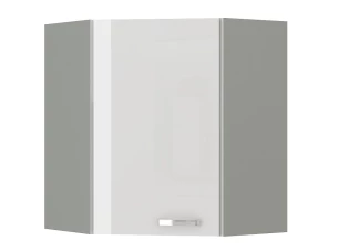 Horná rohová kuchynská skrinka Bianka 60/60 cm, biely lesk