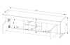 TV stolík s osvetlením Oakland 140 cm, biely