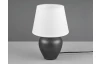 Stolová lampa Abby, antický nikel/biela látka