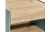 Štvorcový stolík so zásuvkou Debby, šalviovo zelený/dub artisan