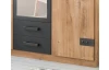 Šatníková skriňa so zrkadlom Cork, 135 cm, doskový dub/grafit