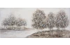 Ručne maľovaný obraz Zimný pokoj v krajine 140x60 cm, olejomaľba