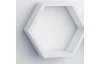 Sada 3 poličiek Hexagon, biele