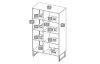 Vitrínová skrinka Cube, dub evoke / pieskovo šedá, s osvetlením
