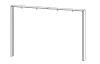 Paspartový rám s osvetlením k šatníkovej skrini Syncrono, 323 cm,biely