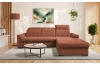 Rohová sedačka Arya, červená štruktúrovaná tkanina, pravý roh