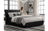 Posteľ boxspring Agnes 180x200 cm,lesklo čierna látka