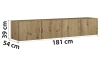 Skříňový nádstavec Case, 181 cm, dub artisan