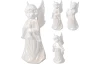 Dekoračná soška (mix) Anjel s hudobným nástrojom, biely porcelán