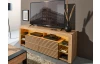 TV stolík Goal, dub artisan/čierny, s osvetlením