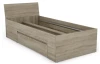 Posteľ so zásuvkami Carlos 90x200, dub sonoma