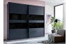 Šatníková skriňa Easy Plus, šírka 180 cm/extra výška 236 cm, grafit/sklo