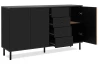 Široká komoda Monea 160 cm, čierna/dub artisan