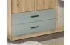 Šatníková skriňa so zrkadlom Savina 225 cm, dub artisan/šalvia