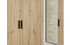 Šatníková skriňa so zrkadlom Savina 225 cm, dub artisan/šalvia