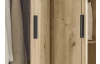 Šatníková skriňa so zrkadlom Savina 225 cm, dub artisan/šalvia